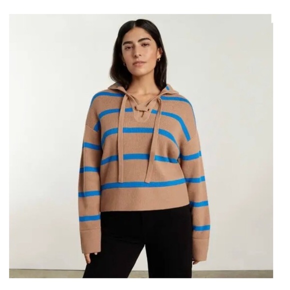 Everlane Sweaters - Everlane The Lace-Up Smock Knit Sweater Wool Cotton Women’s Size M and XS NWT